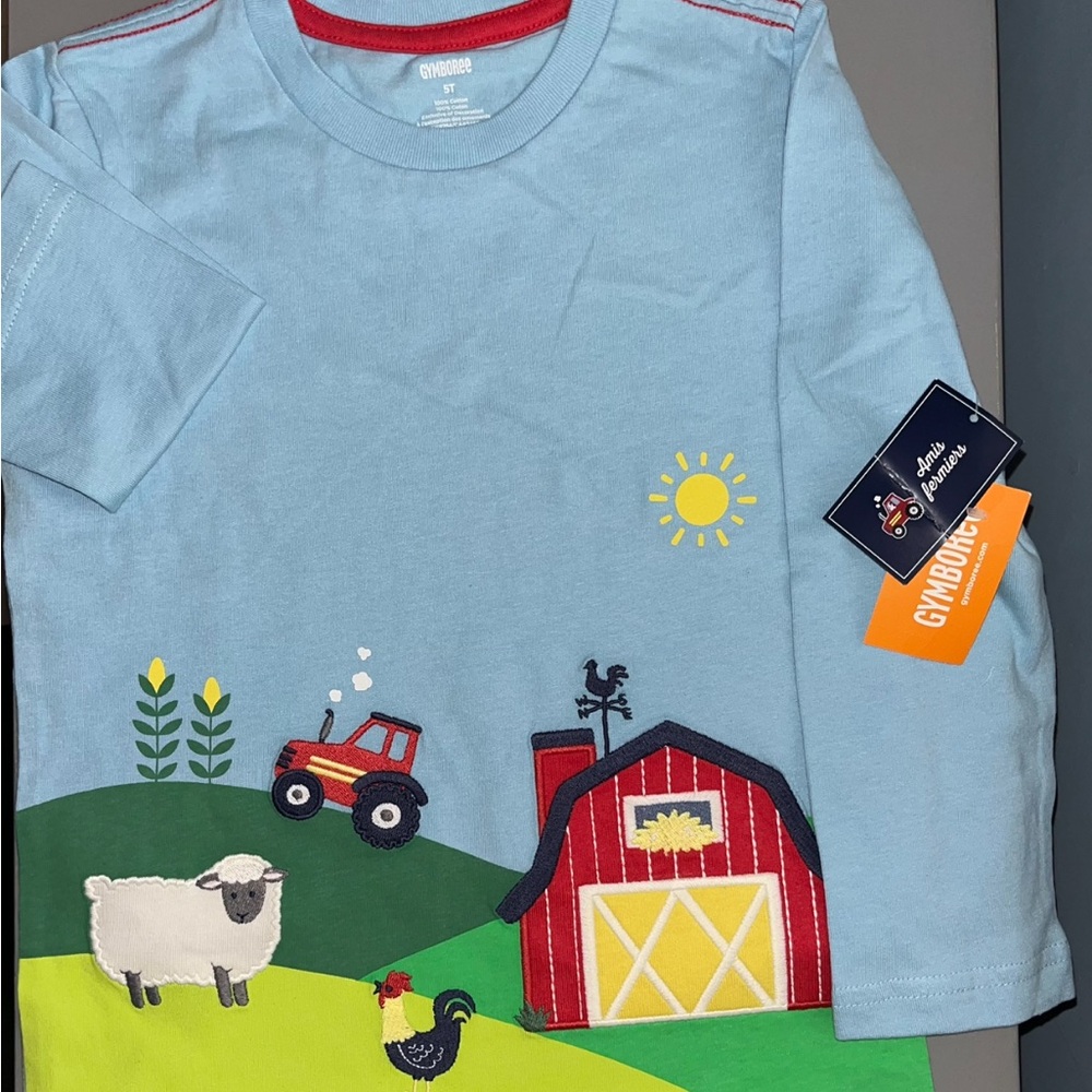 🛑SOLD Gymboree Light Blue Farm Adventure Tee